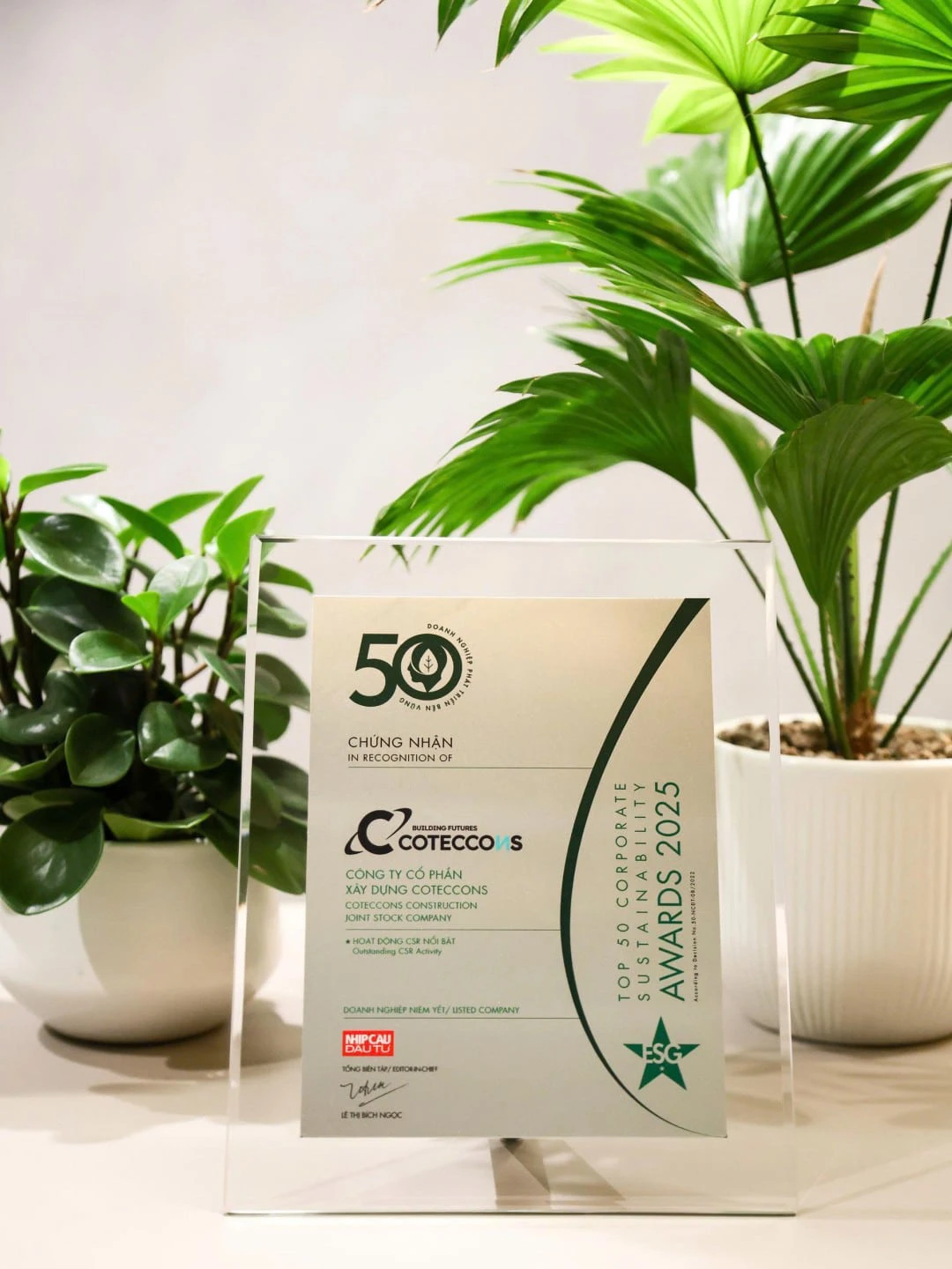 Coteccons Recognized for the Third Consecutive Year Among Vietnam’s Top 50 Corporate Sustainability Awards (Top50 CSA)